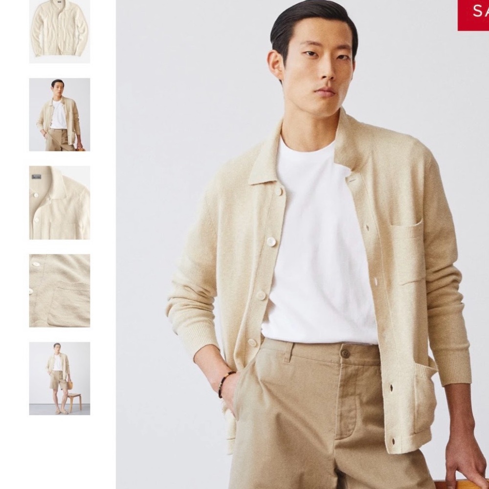 Todd Snyder Midnight Blue Button-Up Cardigan Large  NWT - Picture 8 of 9